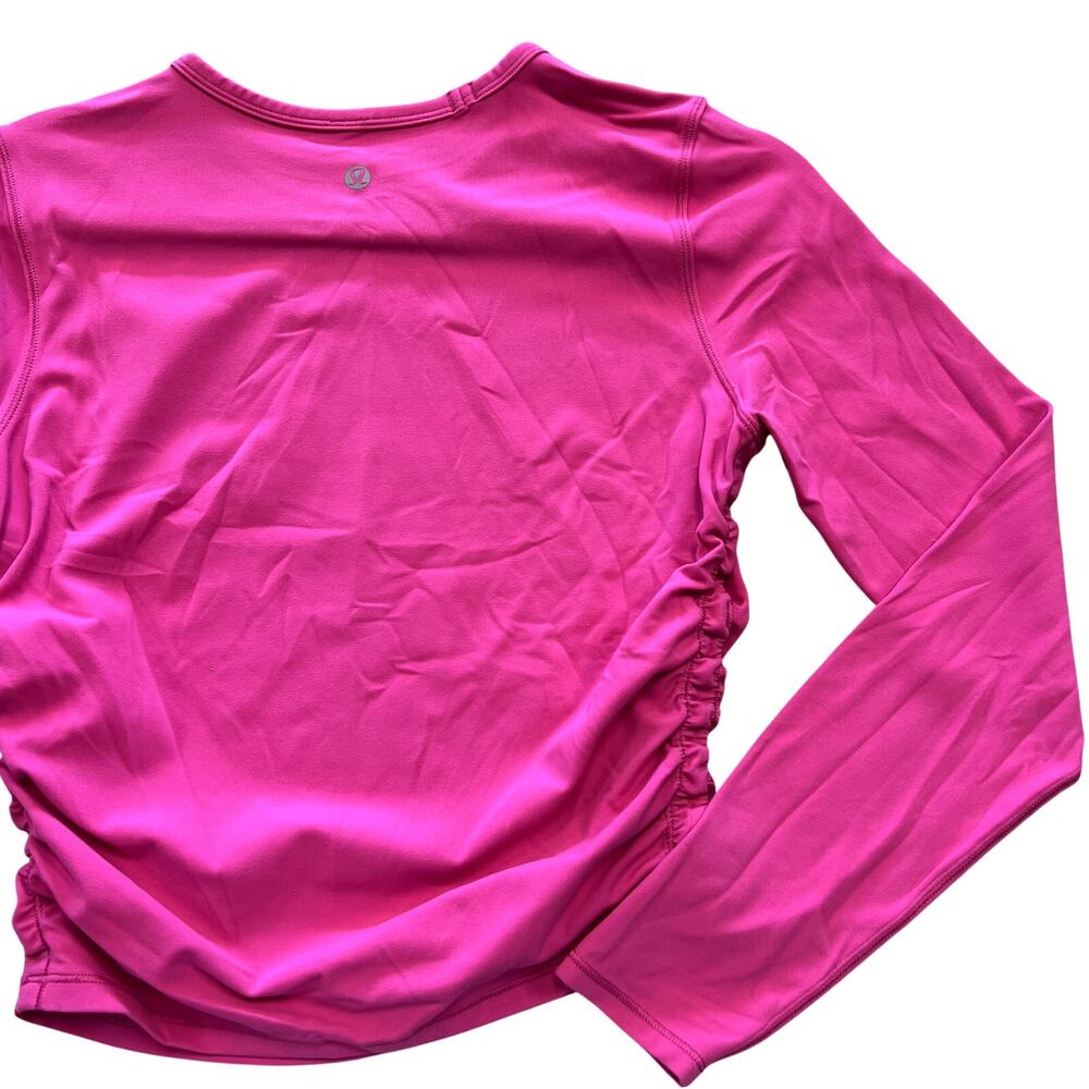 Lululemon Ruched Side Pink Long Sleeve Athletic Top Size 6